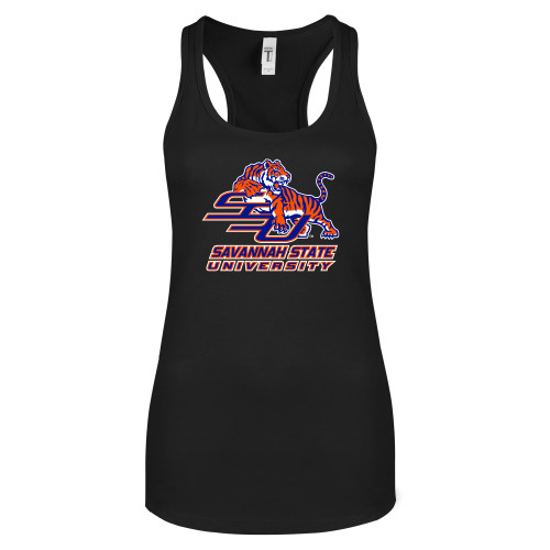  Next Level Womens Black Racerback Tank  - Official Logo