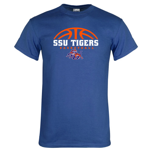  Royal T Shirt - Stacked Basketball Design