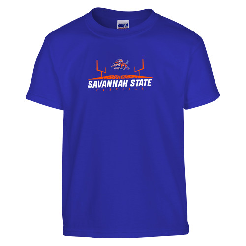  Youth Royal T Shirt - Football Field Design