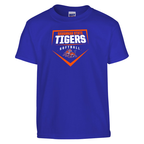  Youth Royal T Shirt - Softball Plate Design