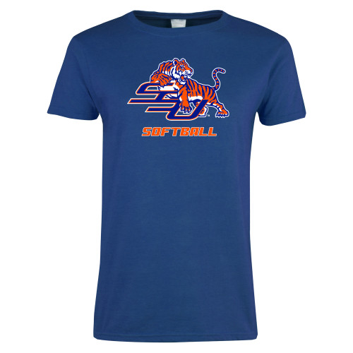  Womens Royal Short Sleeve Tee - Softball