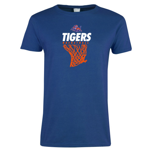 Womens Royal Short Sleeve Tee - Basketball Net Design