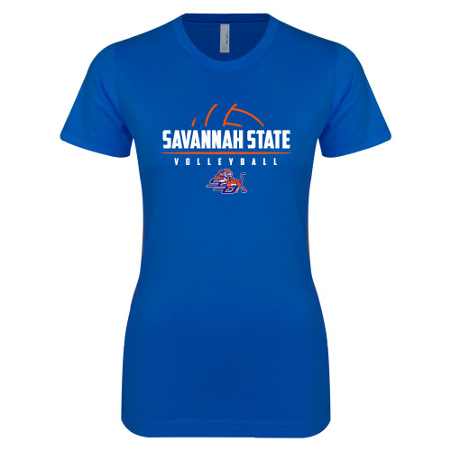  Next Level Womens Royal Boyfriend Tee - Volleyball Design