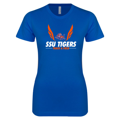  Next Level Womens Royal Boyfriend Tee - Track & Field Design
