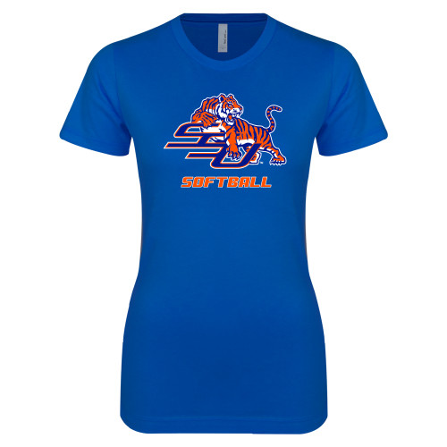  Next Level Womens Royal Boyfriend Tee - Softball