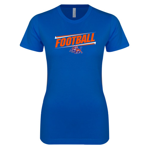  Next Level Womens Royal Boyfriend Tee - Football Design