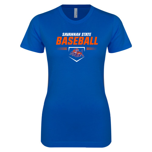 Next Level Womens Royal Boyfriend Tee - Baseball Design