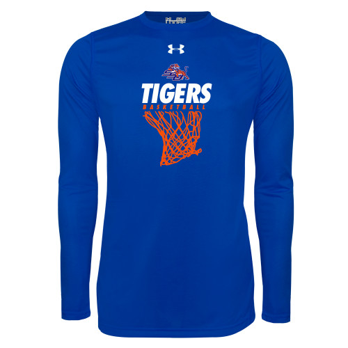  Under Armour Royal Long Sleeve Tech Tee - Basketball Net Design