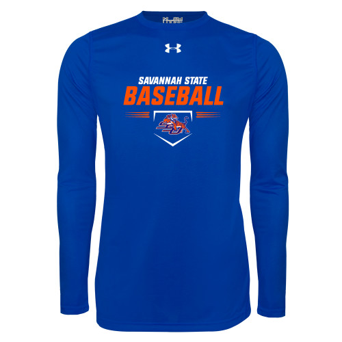  Under Armour Royal Long Sleeve Tech Tee - Baseball Design