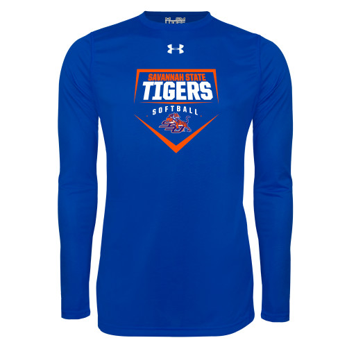  Under Armour Royal Long Sleeve Tech Tee - Softball Plate Design