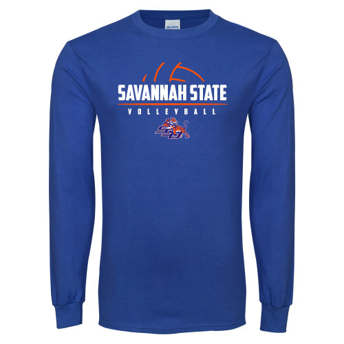  Royal Long Sleeve T Shirt - Volleyball Design