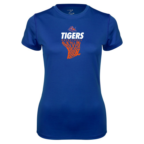  Womens Royal Performance Tee - Basketball Net Design