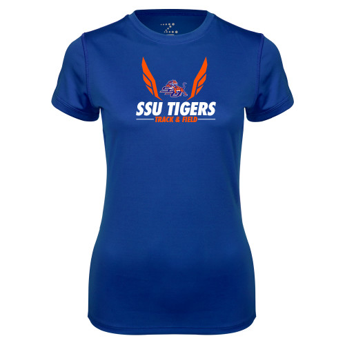  Womens Royal Performance Tee - Track & Field Design