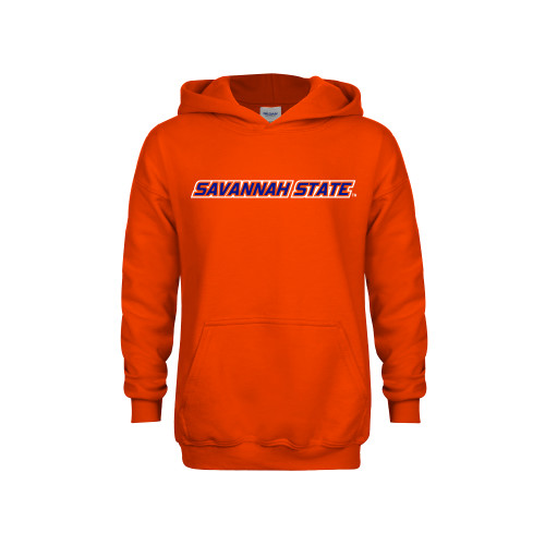  Youth Orange Fleece Hoodie - Wordmark