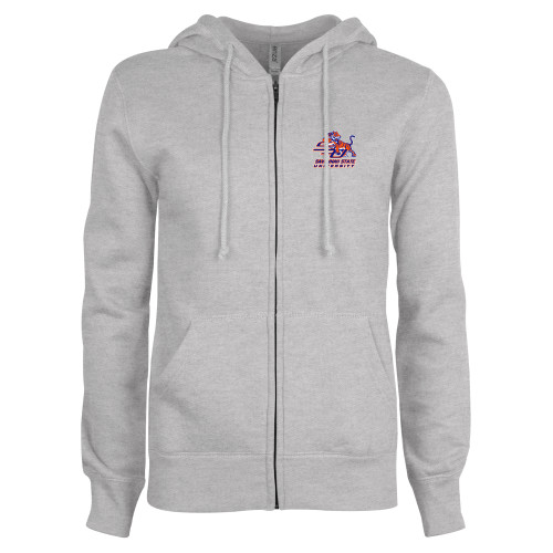  ENZA Womens Grey Fleece Full Zip Hoodie - Official Logo