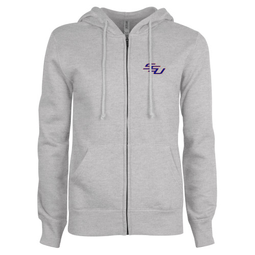  ENZA Womens Grey Fleece Full Zip Hoodie - SSU