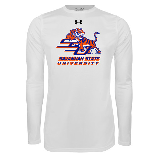  Under Armour White Long Sleeve Tech Tee - Official Logo