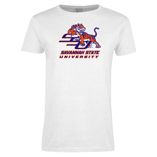  Womens White Short Sleeve Tee - Official Logo