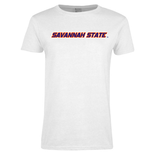  Womens White Short Sleeve Tee - Wordmark