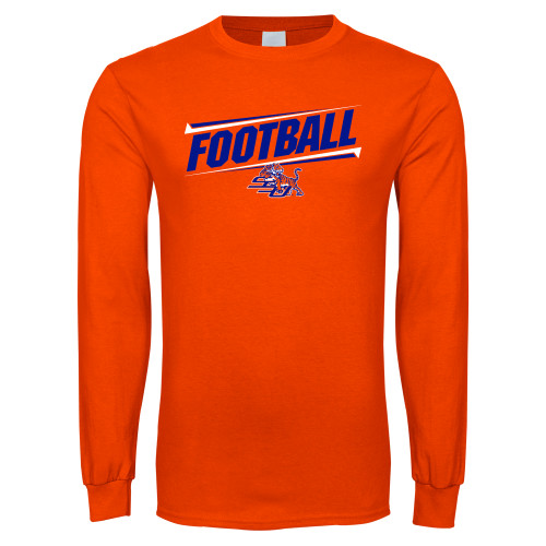  Orange Long Sleeve T-Shirt - Football Design