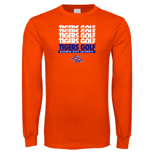  Orange Long Sleeve T-Shirt - Golf Design