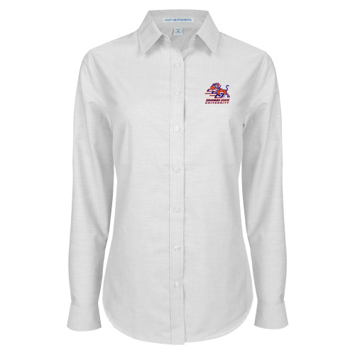  Womens White Oxford Shirt - Official Logo