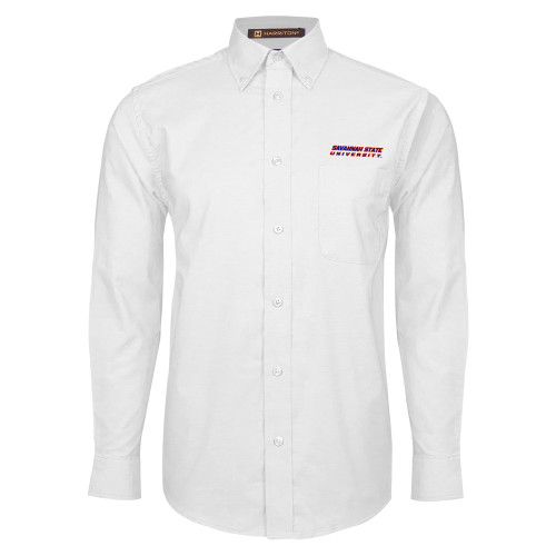  White Oxford Long Sleeve Shirt - Horizontal Mark