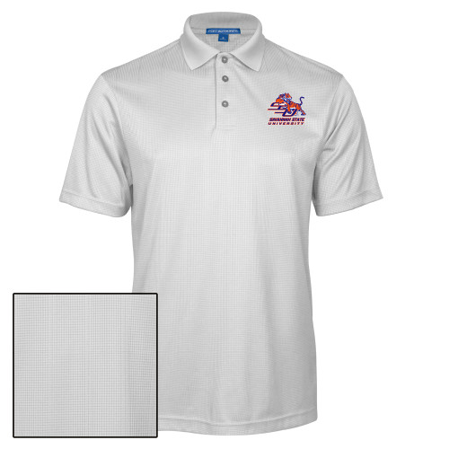  White Performance Fine Jacquard Polo - Official Logo