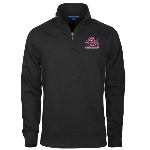  Black Slub Fleece 1/4 Zip Pullover - Official Logo