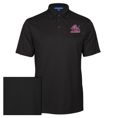  Black Performance Fine Jacquard Polo - Official Logo