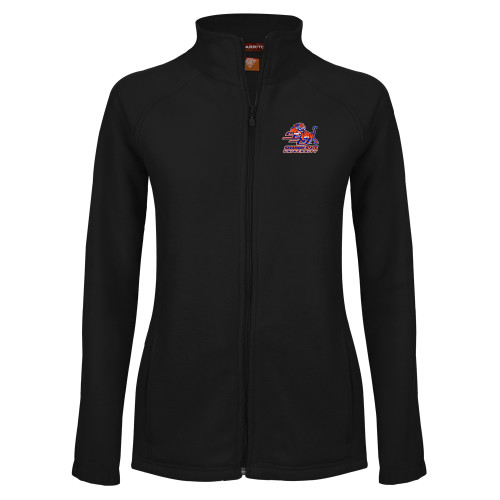  Womens Black Fleece Full Zip Jacket - Official Logo