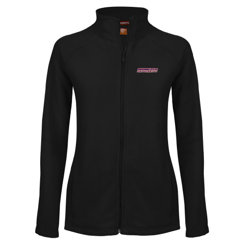  Womens Black Fleece Full Zip Jacket - Horizontal Mark