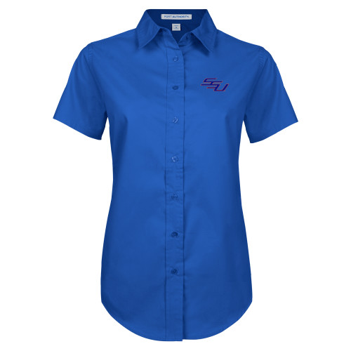  Womens Royal Twill Button Up Short Sleeve  - SSU