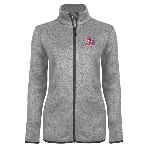  Womens Grey Heather Fleece Jacket - Official Logo