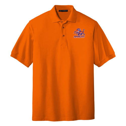  Orange Silk Touch Polo - Official Logo
