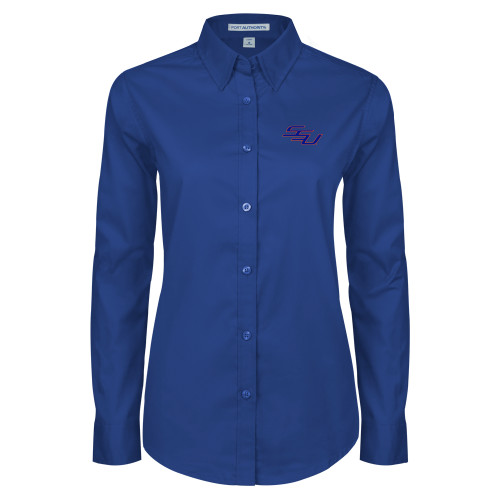  Womens Royal Twill Button Down Long Sleeve  - SSU