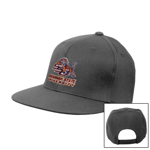  Charcoal Flat Bill Snapback Hat - Official Logo
