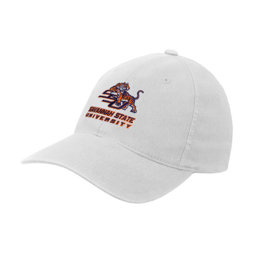  White Flexfit Structured Low Profile Hat - Official Logo