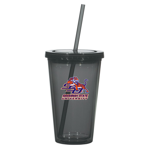  Madison Double Wall Charcoal Tumbler w/Straw 16oz - Official Logo