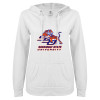 Thumbnail image for  ENZA Womens White V Notch Raw Edge Fleece Hoodie