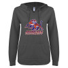 Thumbnail image for  ENZA Womens Dark Heather V Notch Raw Edge Fleece Hoodie