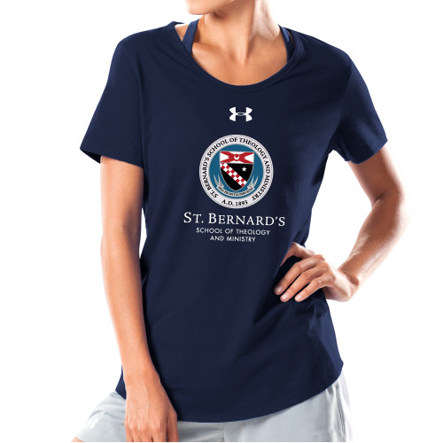  Under Armour Womens Navy Charged Cotton Tee - Stacked Primary