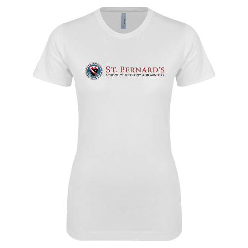  Next Level Womens White Boyfriend Tee - Primary Mark
