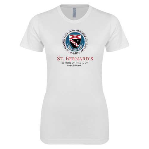  Next Level Womens White Boyfriend Tee - Stacked Primary