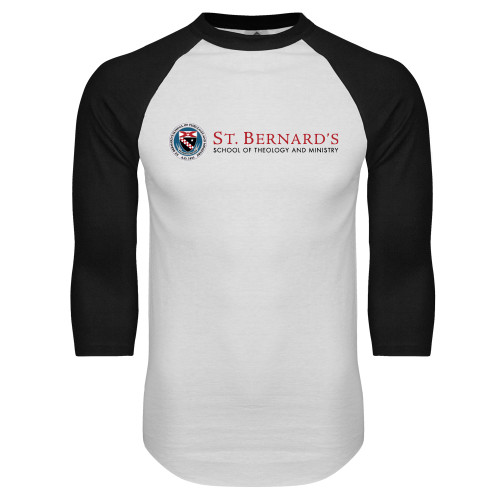  White/Black Raglan Baseball T Shirt - Primary Mark