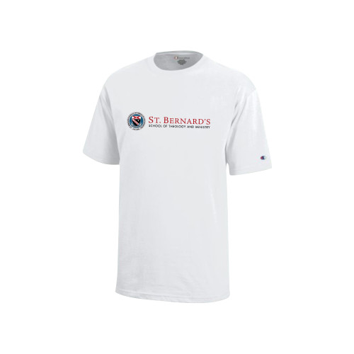  Champion Youth White Short Sleeve Tee - Primary Mark