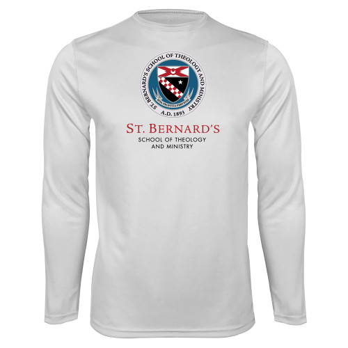  White Performance Long Sleeve Shirt - Stacked Primary