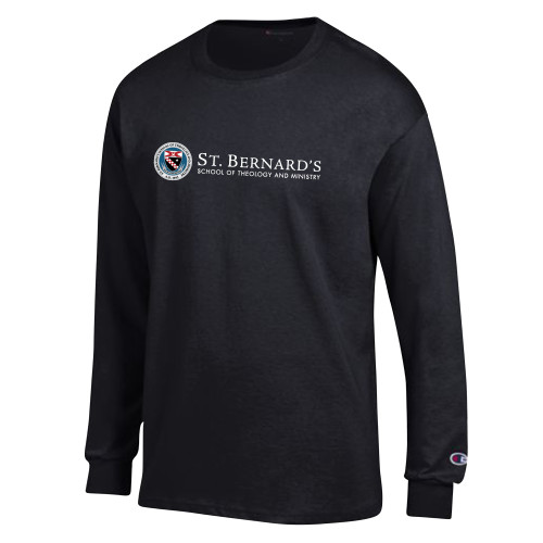  Champion Black Long Sleeve T Shirt - Primary Mark