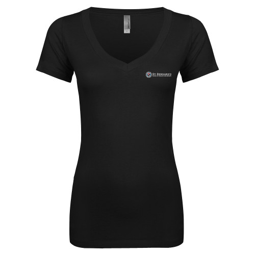  Next Level Womens Black Ideal V Tee - Primary Mark