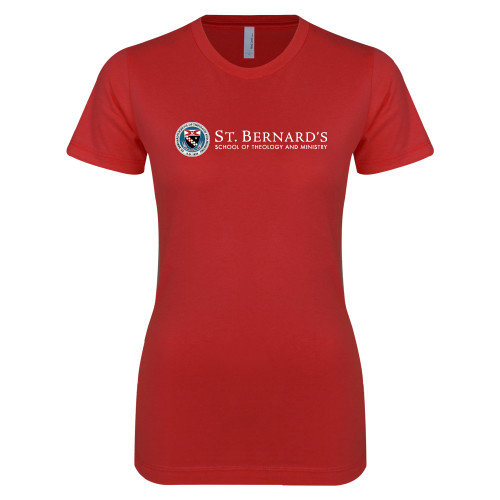  Next Level Womens Red Boyfriend Tee - Primary Mark